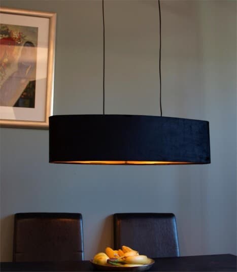 Bologna taklampe 78cm 2 lys velour - Svart - Svart