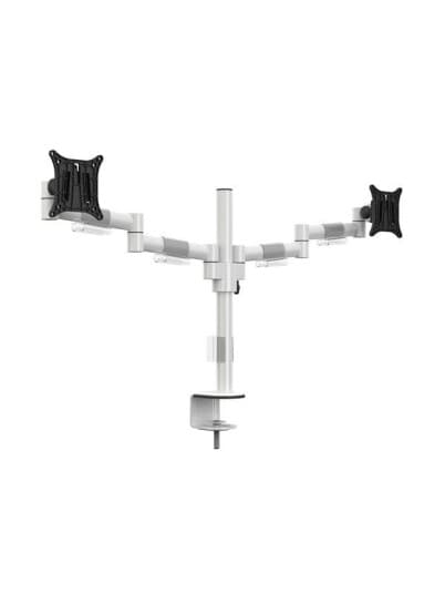 Multibrackets M Vesa Deskmount Officeline Dual - Monteringssett - For 2 Lcd-Skjermer - Stål - Hvit - Skjermstørrelse: 15"-30" - Skrivebordsmonterbar