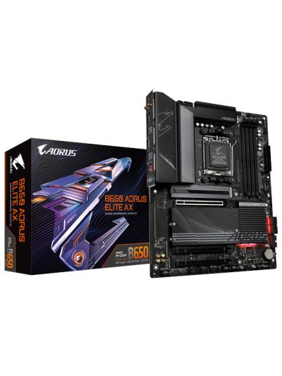 Gigabyte B650 AORUS ELITE AX - Hovedkort - ATX - Socket AM5 - AMD B650 Chipset - USB 3.2 Gen 2, USB 3.2 Gen 1, USB-C 3.2 Gen2, USB-C 3.2 Gen 2x2 - 2.