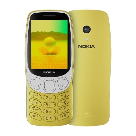 Nokia 3210 - 4G funksjonstelefon - dobbelt-SIM - RAM 64 MB / Internminne 128 MB - microSD slot - rear camera 2 MP - Y2K gold