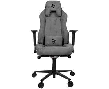 Arozzi Vernazza Soft Fabric - Stol - Ergonomisk - Armlener - T-Formet - Tipping - Roterende - Metall, Aluminium, Stoff - Svart, Aske