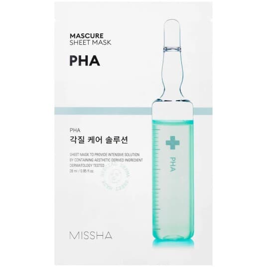 Missha_Mascure Peeling Solution Sheet Mask Pha Eksfolierende Og Rensende Arkmaske Med Pha-Syrer 28Ml