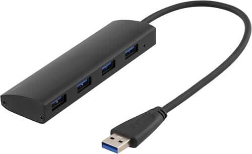 Deltaco UH-481 - Hub - 4 x SuperSpeed USB 3.0 - stasjonær