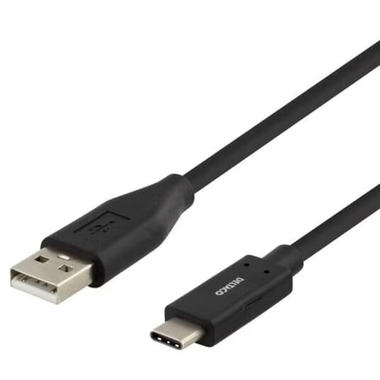 Deltaco Usbc-1004M - Usb-Kabel - 24 Pin Usb-C (Hann) Til Usb (Hann) - Usb 2.0 - 3 A - 1 M - Svart