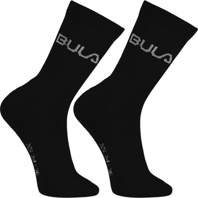 Bula 2PK Wool Socks, sokker, junior Svart 37-39