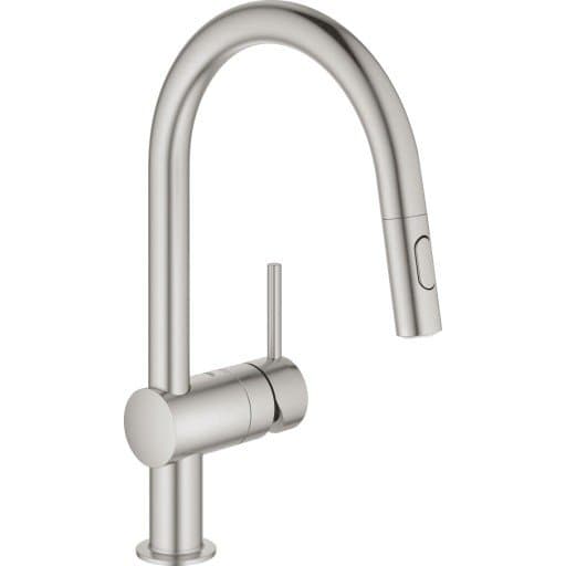 Grohe 32321Dc2, Öppnas Utåt, Stål, Hävarm, Single, Super Steel, 1/2"