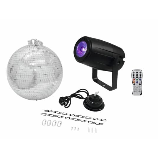 Eurolite Led Disco Ball Sett Med Motor, Med Led Belysning 30 Cm (20000562)