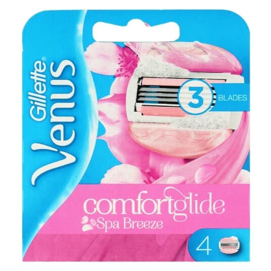 Gillette Venus Breeze - Patron For Påfyllbar Barberhøvel - Hunn - 3 Blad - 1.9 G (En Pakke 4)