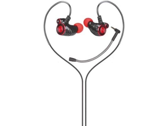 Hp Dhe-7002, Hodesett, Ørekrok, In-Ear, Calls/Music, Sort, Rød, Stereofonisk, 1,3 M