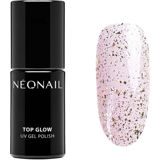 Neonail_Uv Gel Polish Top Glow Hybrid Varnish 8703 Gold Flakes 7.2Ml