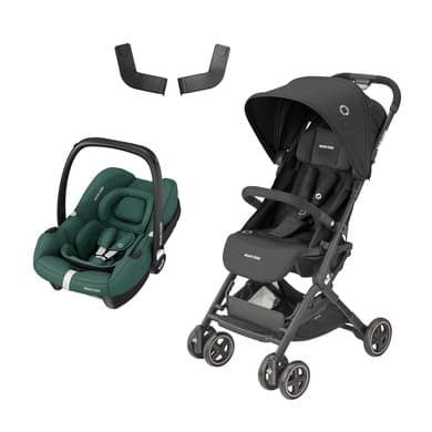 MAXI COSI Trille Lara² Essential Black inkl. bilbarnestol CabrioFix i-Size Essential Green + Adapter