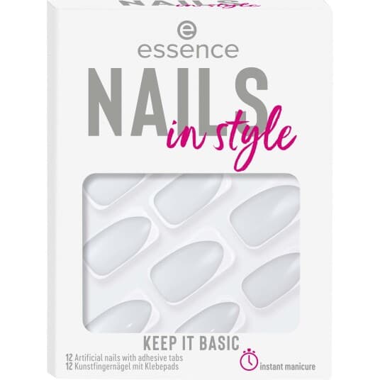 Essence Nails In Style, Fingernegler, Hvit, Monokromatisk, 12 Stykker