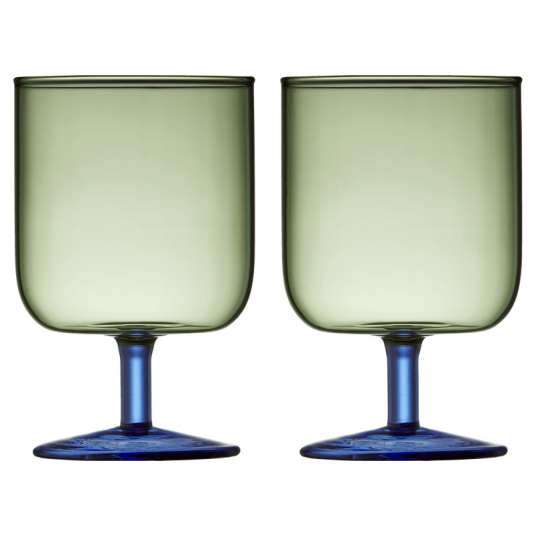 Lyngby Glas Torino vinglass 30 cl 2-pakning Green-blue