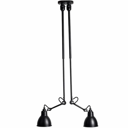 Lampe Gras N302 Taklampe Double Matt Sort