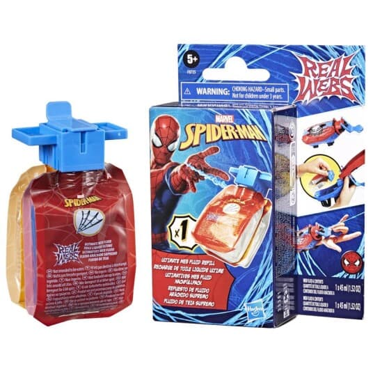 Marvel Spider-Man Real Webs Ultimate Web-Påfyllningsvätska, Påfyllning, 5 År, 1 Styck, Blå, Röd