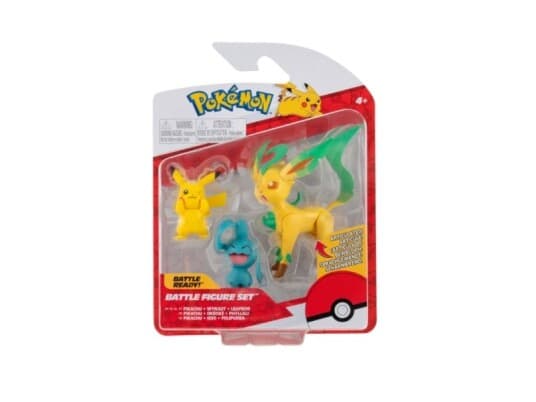 Pokemon Battle Figure 3 Pk Pikachu, Wyanaut, Leafe