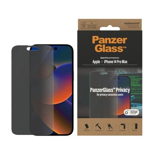 Panzerglass - Skjermbeskyttelse For Mobiltelefon - Klassisk Passform - Glass - Med Personvernsfilter - For Apple Iphone 14 Pro Max