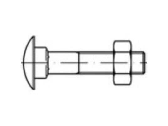 Toolcraft 111212 Runde, Flade Skruer M10 100 Mm Udvendig Sekskant Din 603 Stål 100 Stk