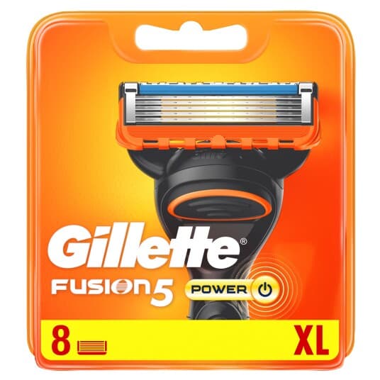 Gillette Fusion Power - Patron For Påfyllbar Barberhøvel - Hann - 5 Blad (En Pakke 8)