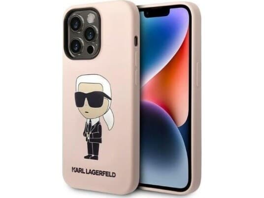 Karl Lagerfeld Klhcp14lsnikbcp Iphone 14 Pro 6.1" Hardt Deksel Rosa/Rosa Silikon Ikonik