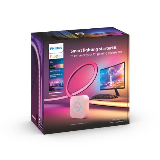 Philips Play Gradient Lightstrip For Pc, Smartstripelys, Bluetooth/Zigbee, Sort, Hvit, Led, Variabel, 2000 K