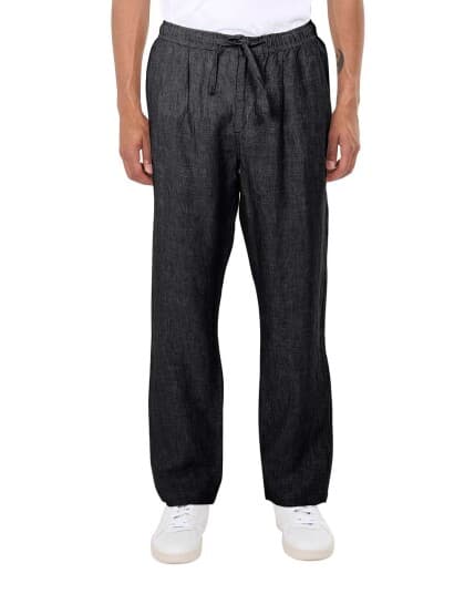 Knowledge Cotton Loose Linen Pant M 1300 Black Jet (L L)