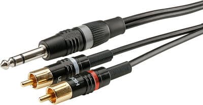 Sommer Cable Hbp-6Sc2-0090 Jack / Phono Audio Tilslutningskabel [1X Jackstik 3,5 Mm - 2X Cinch-Stik] 0.90 M Sort