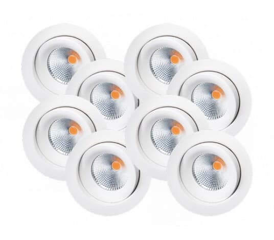 SG Armaturen Junistar Eco Downlight Hvit, 6W, DimToWarm, 8 STK