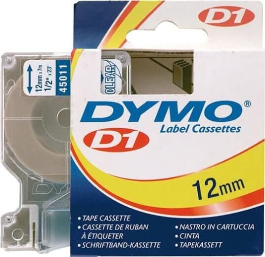 Dymo D1 - Selv-Adhesiv - Blått På Transparent - Rull (1,2 Cm X 7 M) 1 Kassett(Er) Merketape - For Labelmanager 150, 350, 350D, 450, 450D, Pc  Labelpoint 150, 250, 350