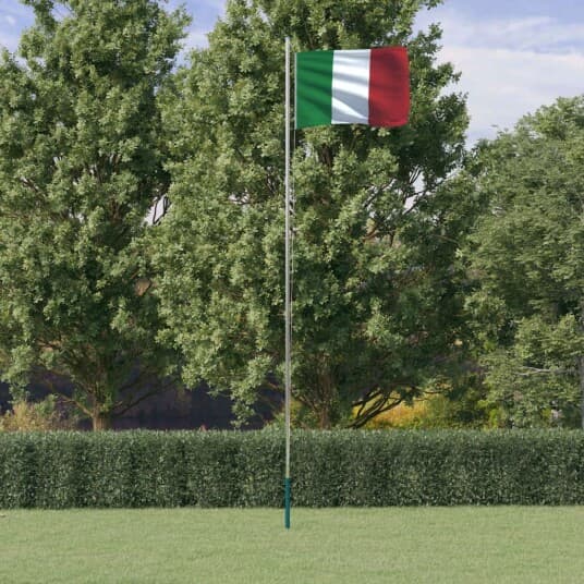 vidaXL Italiensk flagg og stang 6,23 m aluminium