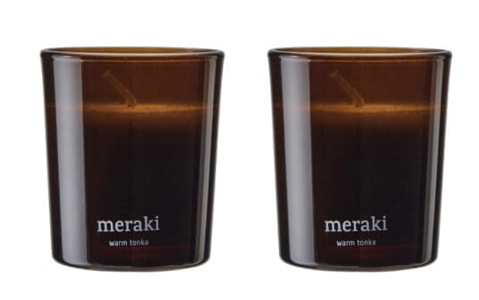 Meraki - Duftlys warm tonka 7x6 cm brun