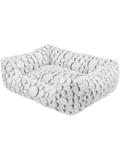 Trixie Mila Bed, Square, Plush, 80 × 60 Cm, White-Grey