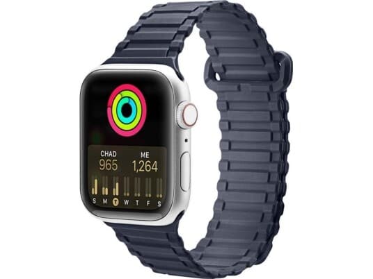 Dux Ducis Dux Ducis-Rem (Panserversjon) Apple Watch Ultra, Se, 8, 7, 6, 5, 4, 3, 2, 1 (49, 45, 44, 42 Mm) Silikonmagnetisk Armbånd Blå