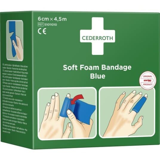 Cederroth Soft Foam Bandage Blå 6 Cm X 4,5M