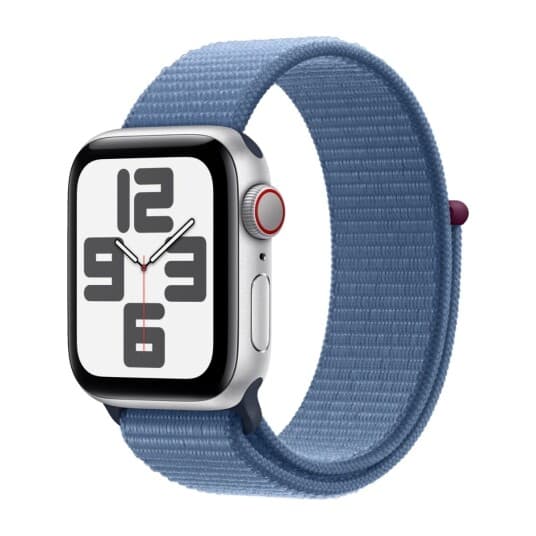 Apple Watch Se (Gps + Cellular) - 2. Generasjon - 40 Mm - Sølvaluminium - Smartklokke Med Sportssløyfe - Nylon - Vinterblå - Håndleddstørrelse: 130-200 Mm - 32 Gb - Wi-Fi, Bluetooth, Lte - 4G - 27.8 G