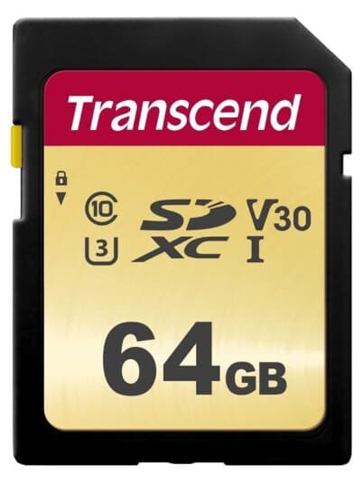 Transcend 500S - Flashminnekort - 64 Gb - Video Class V30 / Uhs-I U3 / Class10 - Sdxc Uhs-I