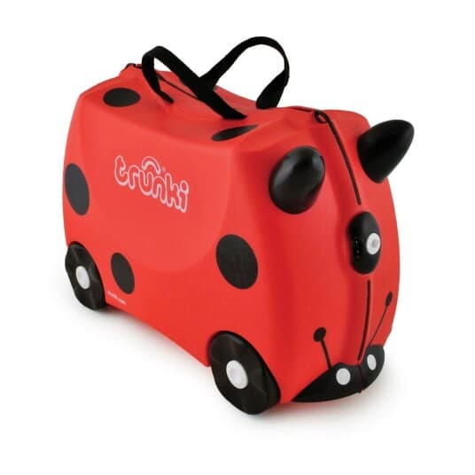 Trunki Harley Ladybird, Reiseveske, Rød, Liten (Fingerbøl), Plast, 4 Hjul, Rullehjul