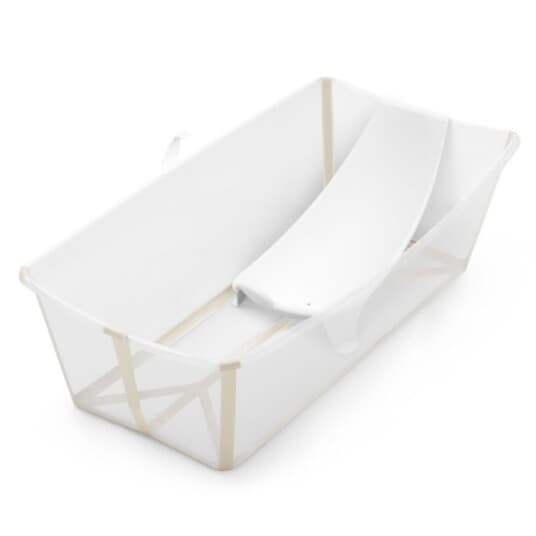 Stokke Flexi Bath - X-Large Sammenleggbart Babybadekar, Sett Med Innsats | Sandaktig Beige