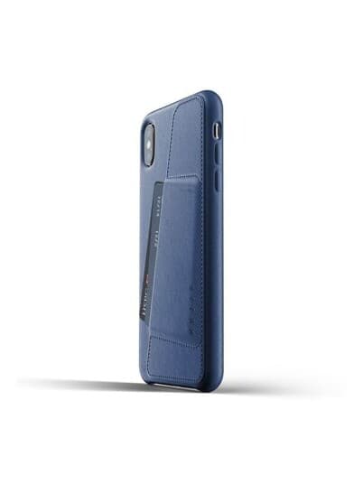 Mujjo Full Leather Wallet Case For Iphone Xs Max - Monaco Blue