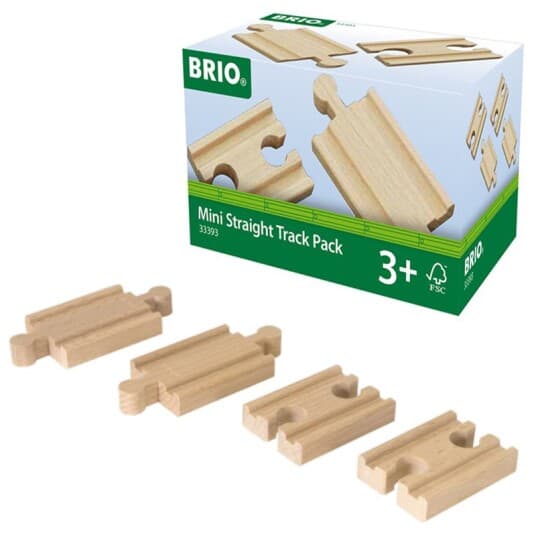 Brio Mini Straight Track Pack, 0,3 År, Tre