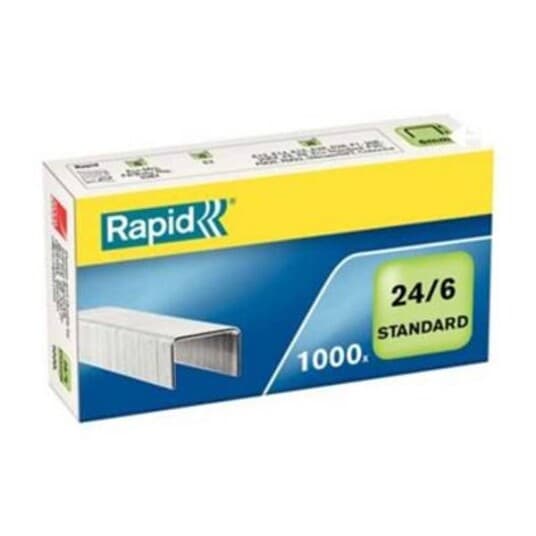 Rapid Standart - Stifter - 24/6 - 6 Mm - Forsinket - Pakke Av 1000 - For Rapid F16  Economy 20Ex  Fashion F10, F15, Fm32  Supreme S17, S27, S30