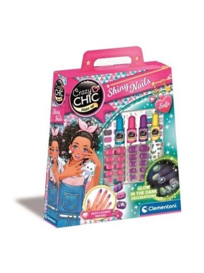 Clementoni Crazy Chic Shiny Nails, Neglelakksett For Barn, 6 År, Flerfarget