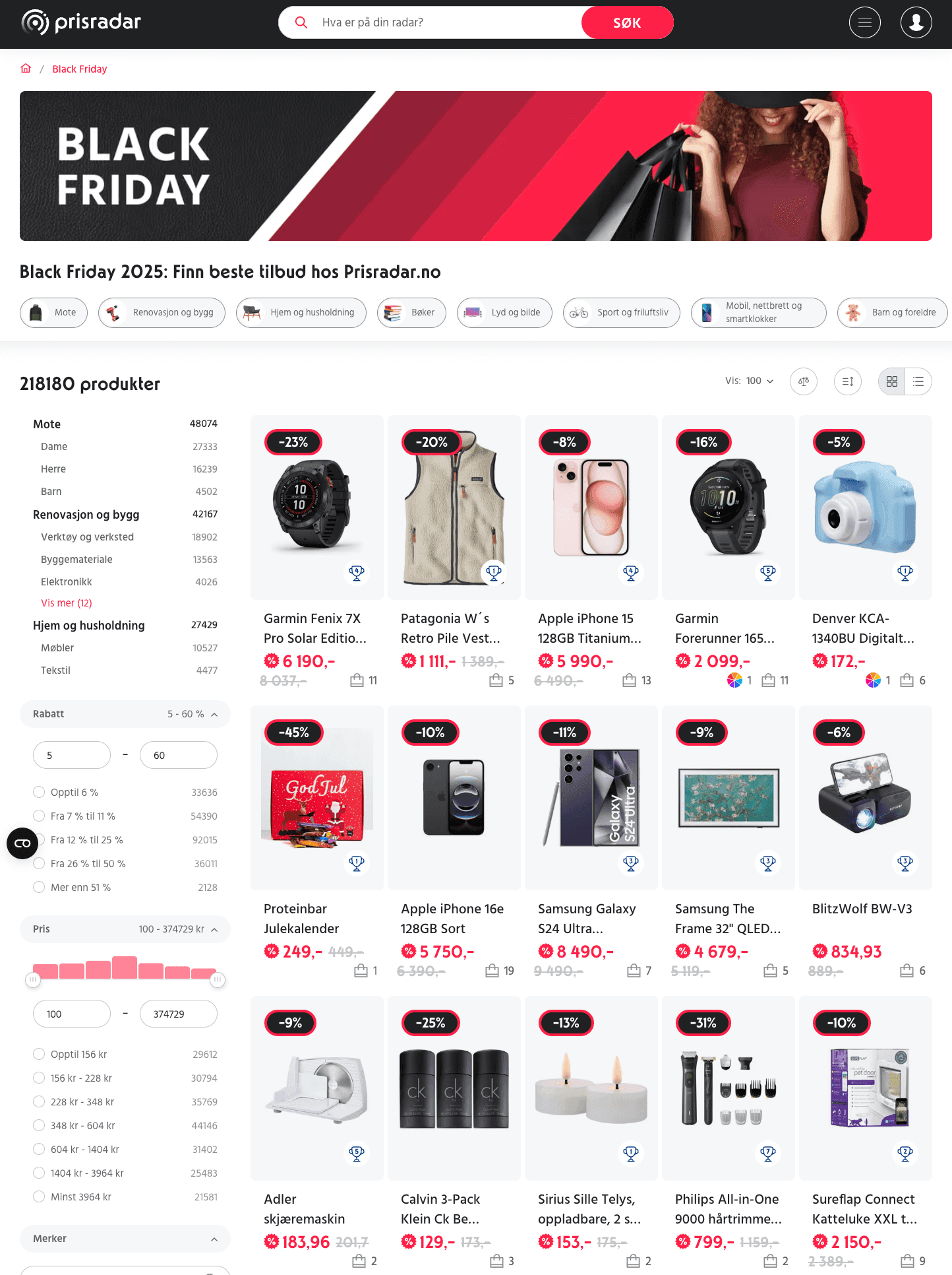 Black Friday Prisradar.no